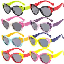Детские солнцезащитные очки для мальчиков и девочек, детские силиконовые защитные поляризованные солнцезащитные очки с цветами