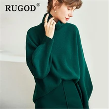 RUGOD осень-зима wamr вязанный женский свитер, винтажный Однотонный свитер с высоким воротом, Необычные свитера для женщин, модная женская одежда