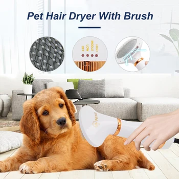 

2-In-1 Portable Dog Dryer Dog Hair Dryer And Comb Brush Pet Grooming Cat Hair Comb Dog Fur Blower Low Noise