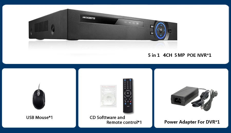 4CH 5MP NVR POE 1944P CCTV NVR 48V PoE для H.265 2MP 5MP IP камера P2P ONVIF сетевой видеорегистратор