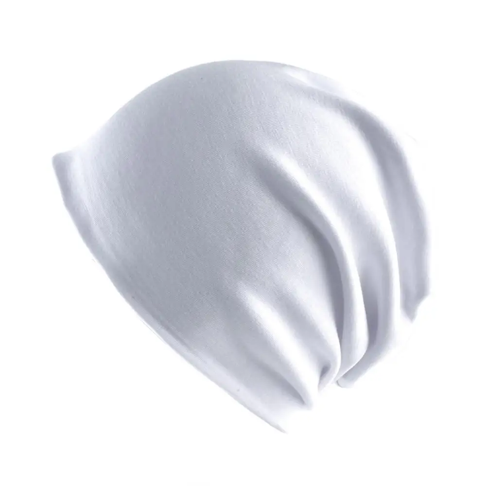 Мужские Женские Skullies Beanies шляпы весна-осень для верховой езды ветрозащитная теплая Кепка s для мужчин одноцветная хлопковая кепка шапки-унисекс - Цвет: Белый