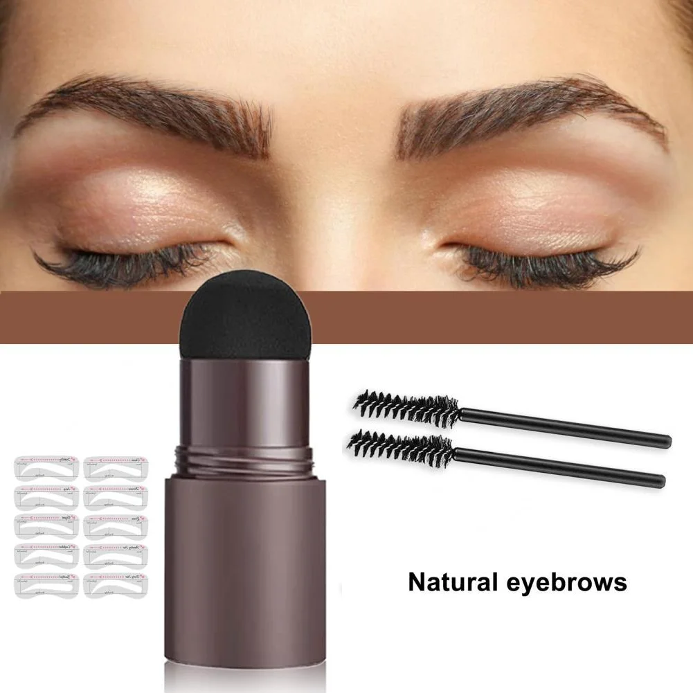 6 Colour Natural Stick Hair Line Contour Template Eyebrow Shaping Kit Stamp And 10 Pieces Brow Stencil Long Lasting Waterproof