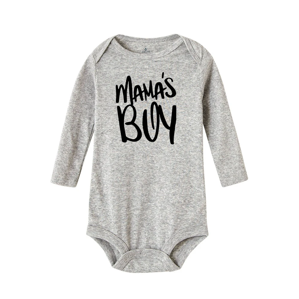 Mama's Boy/Детские Боди для мальчиков; осенний боди с длинными рукавами для малышей; зимняя хлопковая одежда белого цвета; Ropa Onesie; одежда для малышей - Цвет: RF09-LRPGY-