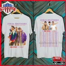 Новая редкая рубашка Jonas Brothers, Футболка Happy beges Tour Date, полный размер, хлопок, Мужская футболка, женские топы, футболка