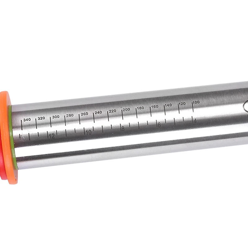Stainless Steel Rolling Pin With Scale Dough Mat Dough Roller with 4 Adjustable Rings Household Kitchen Cake Tool