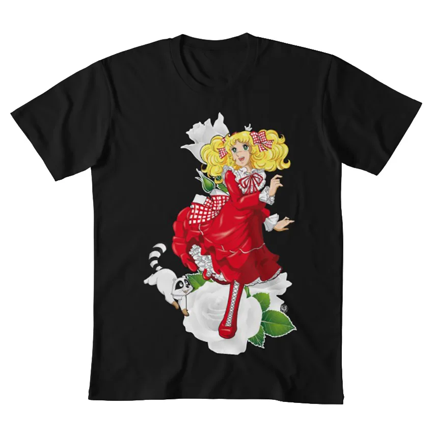Candy& Klin футболка карамельный енот Аниме Манга красная роза старый блонд девушка shoujo