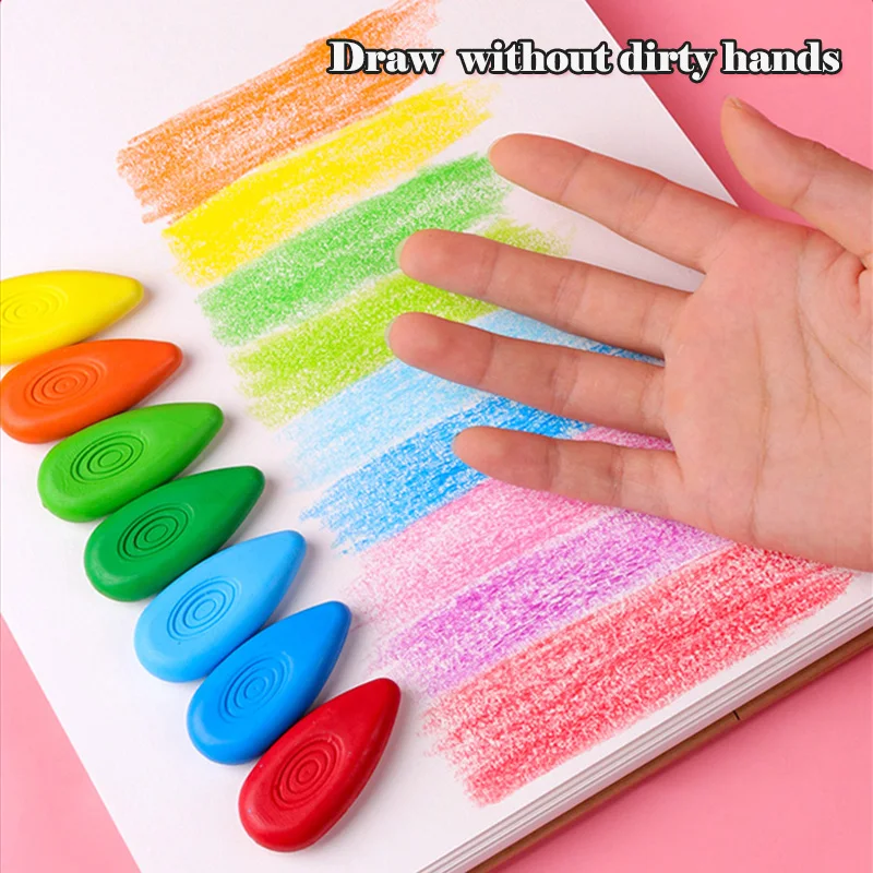 Deli Crayons Do not Dirty Hands Washable Wax Crayon for Kids Coloring Graffiti Painting Art Supplies Pastel 12/24/36/48 Colors