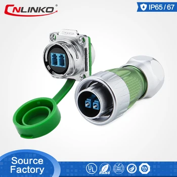 

Cnlinko Metal Shell IP67 LC to LC optical fiber 1/4 bayonet fiber optic waterproof with 3m cable Single mold fiber Female Socket