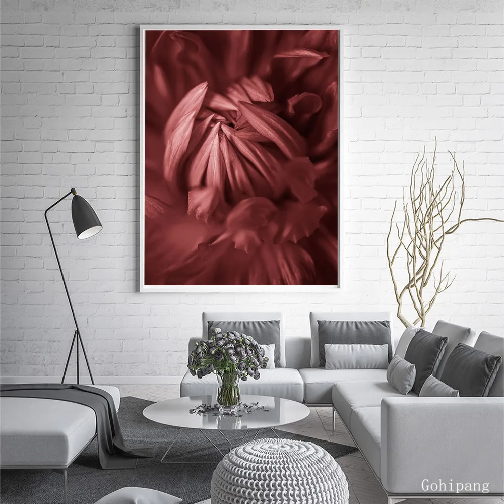 Red-Palm-Leaves-Flower-Succulent-Cuadros-Decoracion-Peony-Wall-Art-Canvas-Painting-Nordic-Poster-Wall-Decor (2)