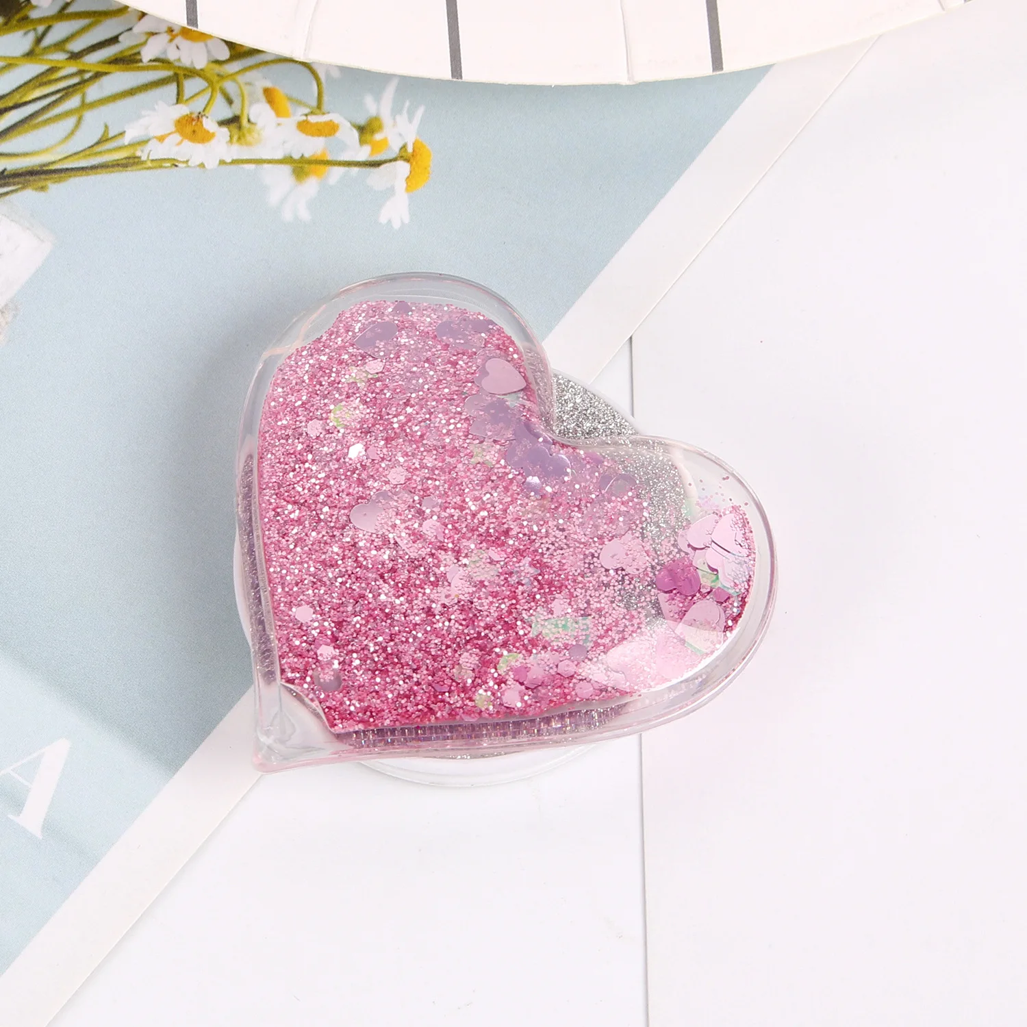 Heart-shaped quicksand держатель для мобильного телефона кронштейн для iphone x 7 8 xiaomi попсокет попсокеты а поп сокет держатель для телефон подставка для телефона попсокет для телефона
