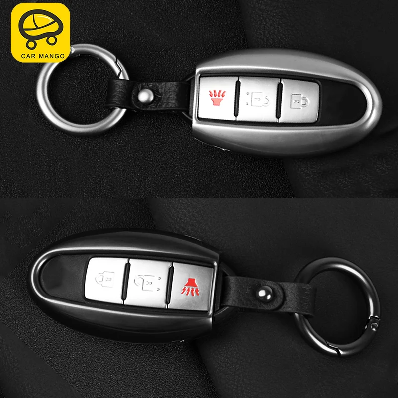 

CARMANGO for Nissan Patrol Y62 Car Key Cover Aluminium Alloy Case Holder Chain Protector Shell High Quality
