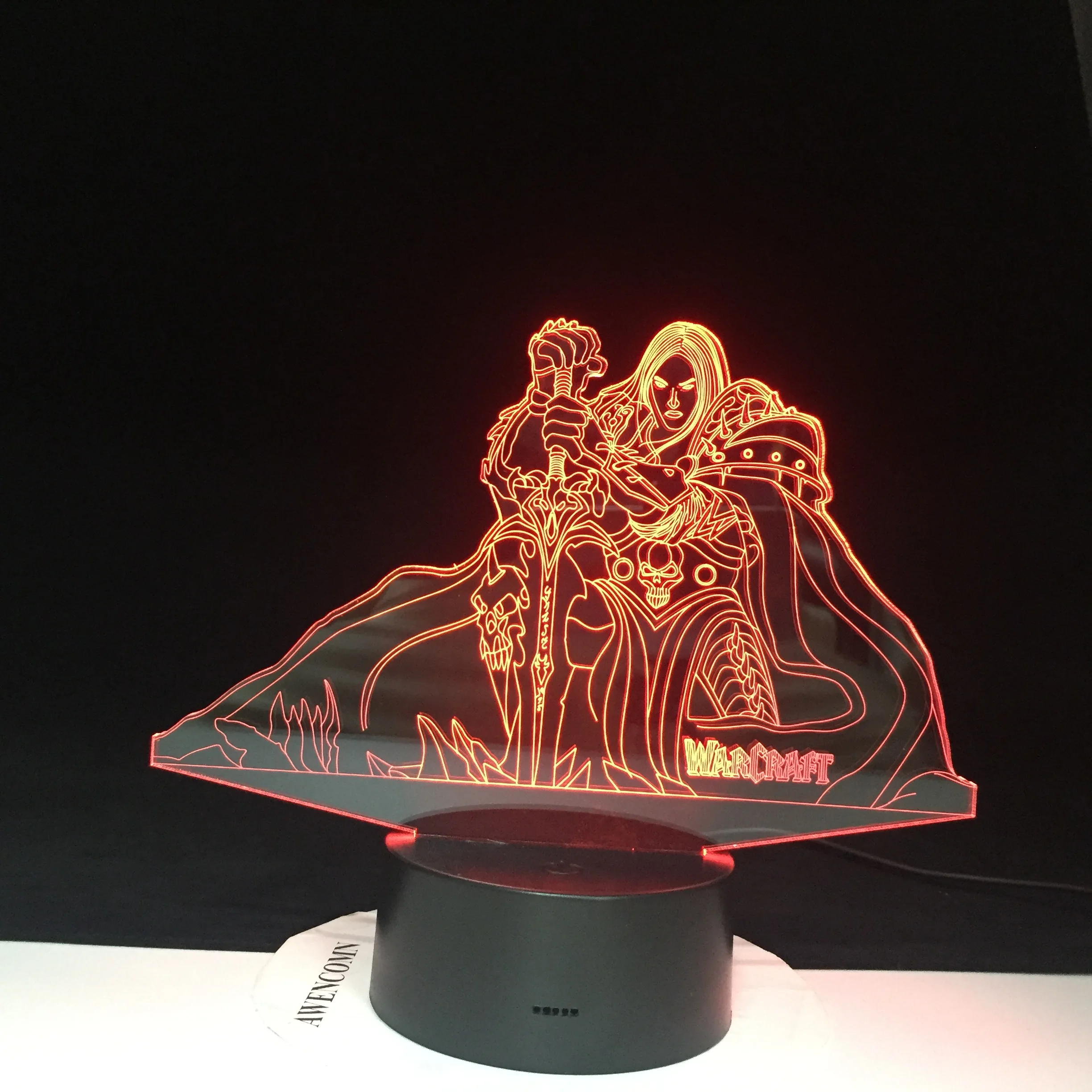 

Game World of Warcraft Lich King Arthas Menethil Figure Kids Room Decor Children Gift Nightlight WOW 3d Lamp Led Light 3927