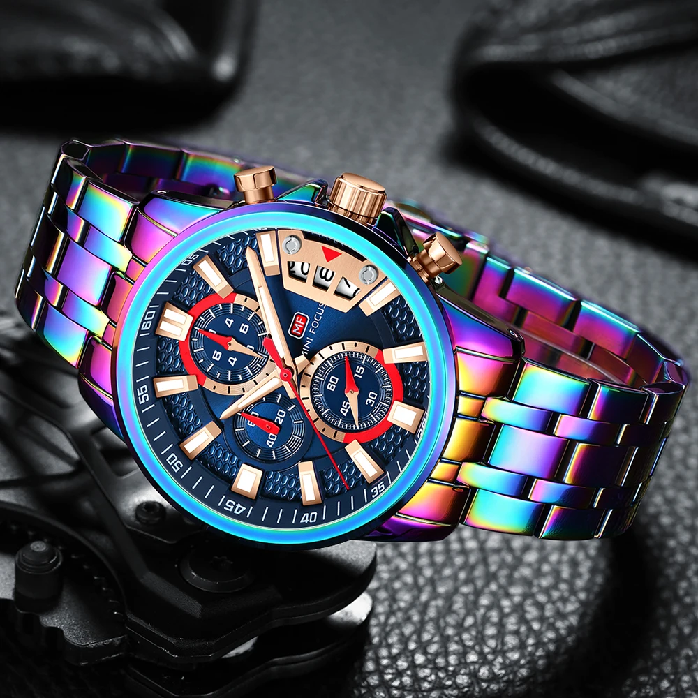 Mens Watches 2022 Luxury Rainbow Fashion Chronograph Sport Watch for