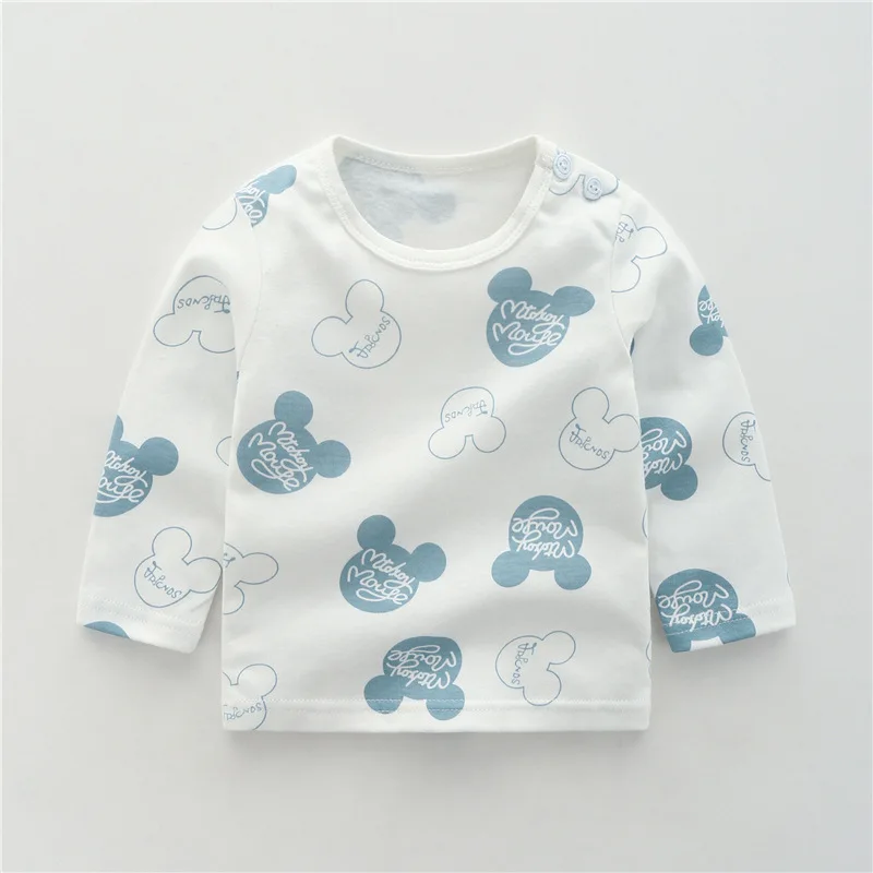 Новые осенние брендовые футболки для маленьких мальчиков и девочек детская весенняя одежда детская футболка костюм с принтом кролика футболки с длинными рукавами