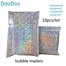 10pcs Bubble Mailer Mailing Envelope Bag Waterproof Shipping Bags Courier Package Postal Bags Silver Bag