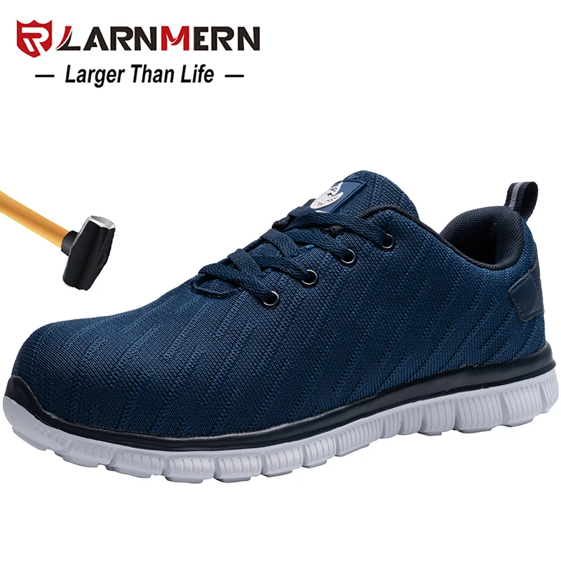 

LARNMERN Men's Work Safety Shoes Steel Toe Anti-smashing Reflective Lightweight-750g Breathable Construction Sneaker