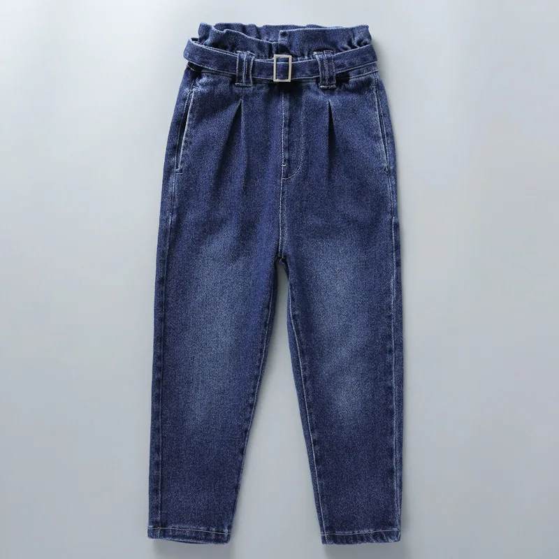 Pants Комплекты детской одежды, осень, комплект из 2 предметов: Полосатое пальто с длинными рукавами и джинсовые штаны, куртки для девочек-подростков, комплект одежды для 6, 7, 8, 10 лет - Цвет: Pants