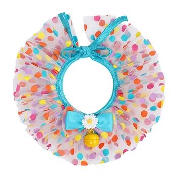 

1Pc Adorable Pet Bib Adjustable Cat Collar Pet Neck Decoration with Bell Tie