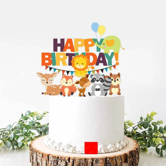 Decoración Para tarta de cumpleaños de animales, adornos para pastel de  fiesta de cumpleaños de animales, tigres, leones, jungla, 6 unids/lote -  AliExpress