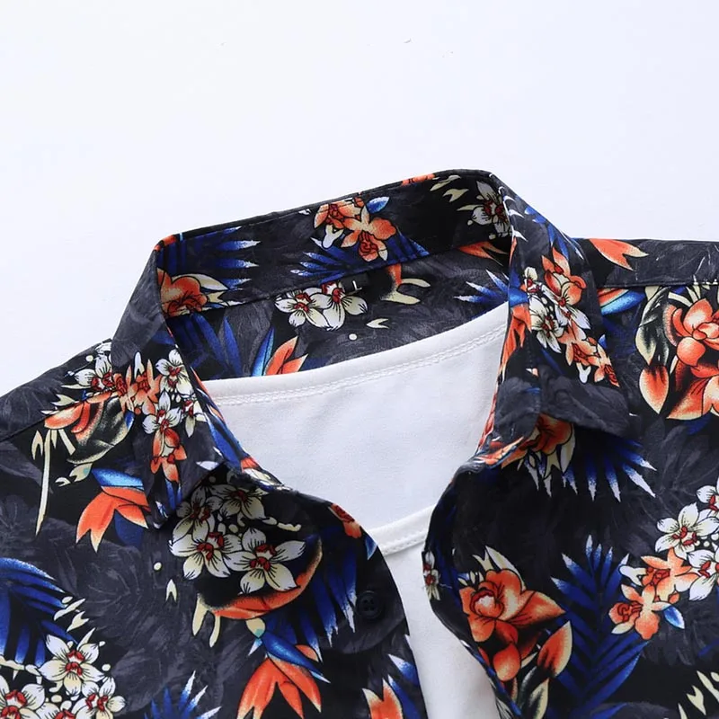 45 кг-120 кг гавайская рубашка мужская мужской Повседневное Camisa Masculina с принтом на пуговицах Пляжные рубашки короткий рукав Летняя одежда 7XL