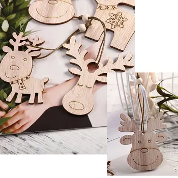 

24pcs Christmas Tree Pendant Set Wooden Crafts Handmade DIY Home Party Christmas Decoration Supplies