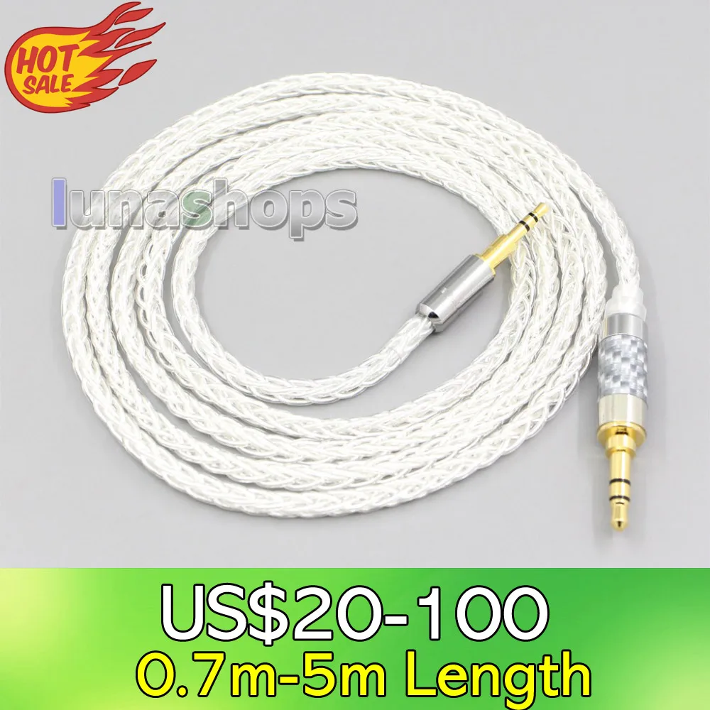 

LN006531 8 Core Silver Plated OCC Earphone Cable For Creative live2 Aurvana Sennheiser PXC480 PXC550 mm450 mm550