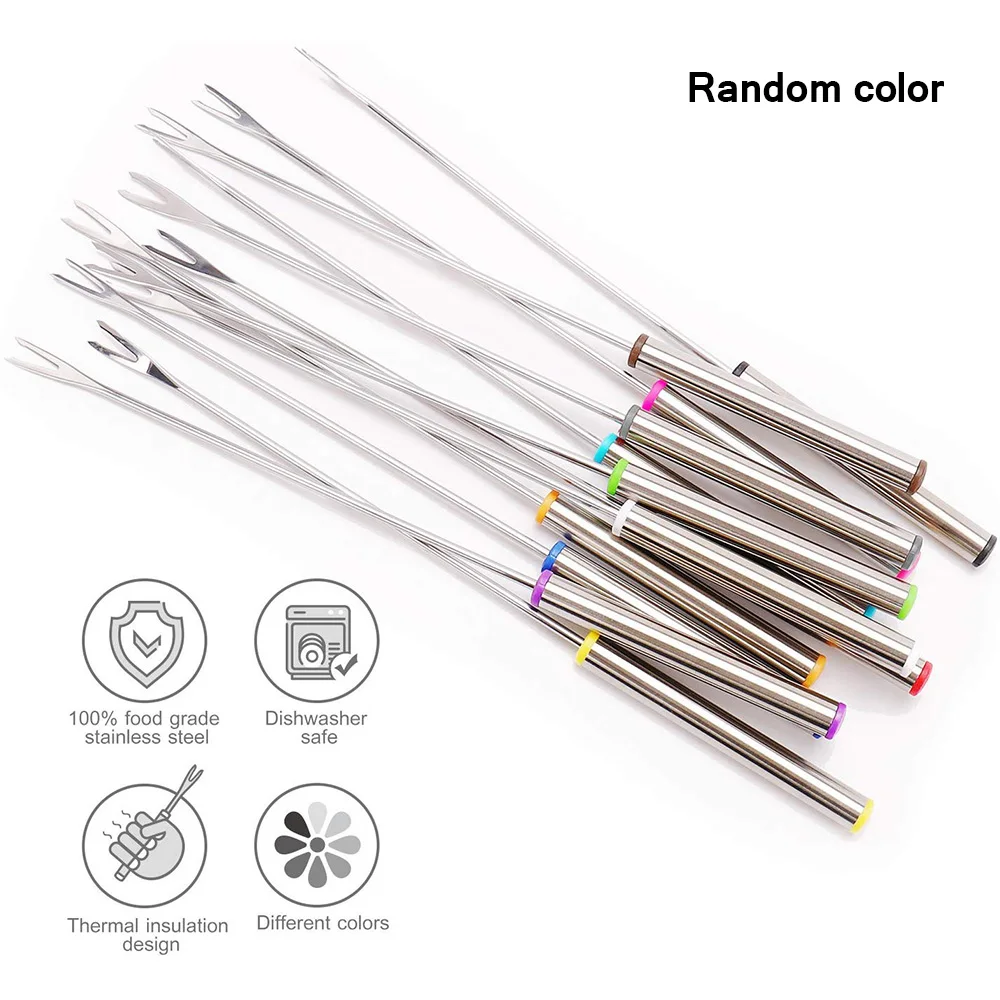 Лучшая 6 шт./компл. вилка для шоколада из нержавеющей стали вилки сыра фруктов и