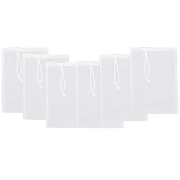 

6 Pack Reusable Straining Bag For Nut Milk Juicing Wine Making Brewing Almond Milk, Nylon Filter Food Strainer For Fruit