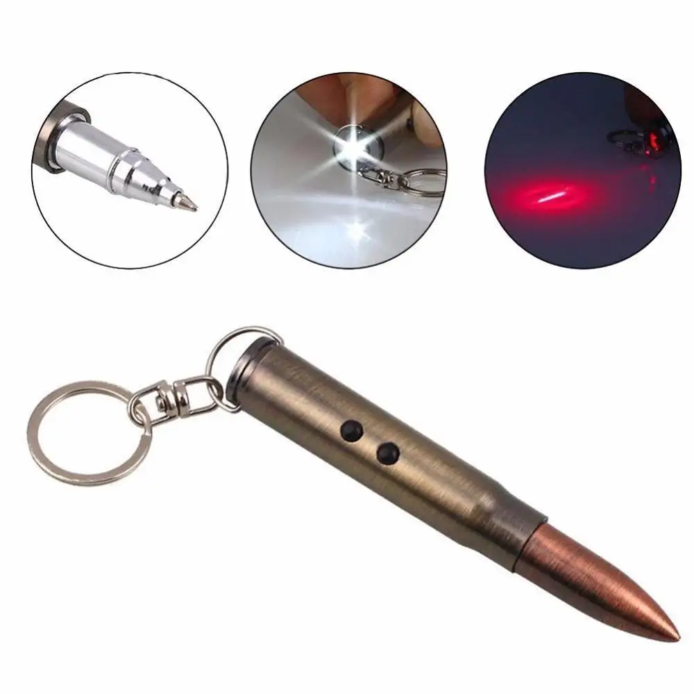 

4 in 1 Multifunction Outdoor Self-defense Flashlight Bullet Shaped Pen Survival EDC Laser Light Hammer Ballpoint Self Defense
