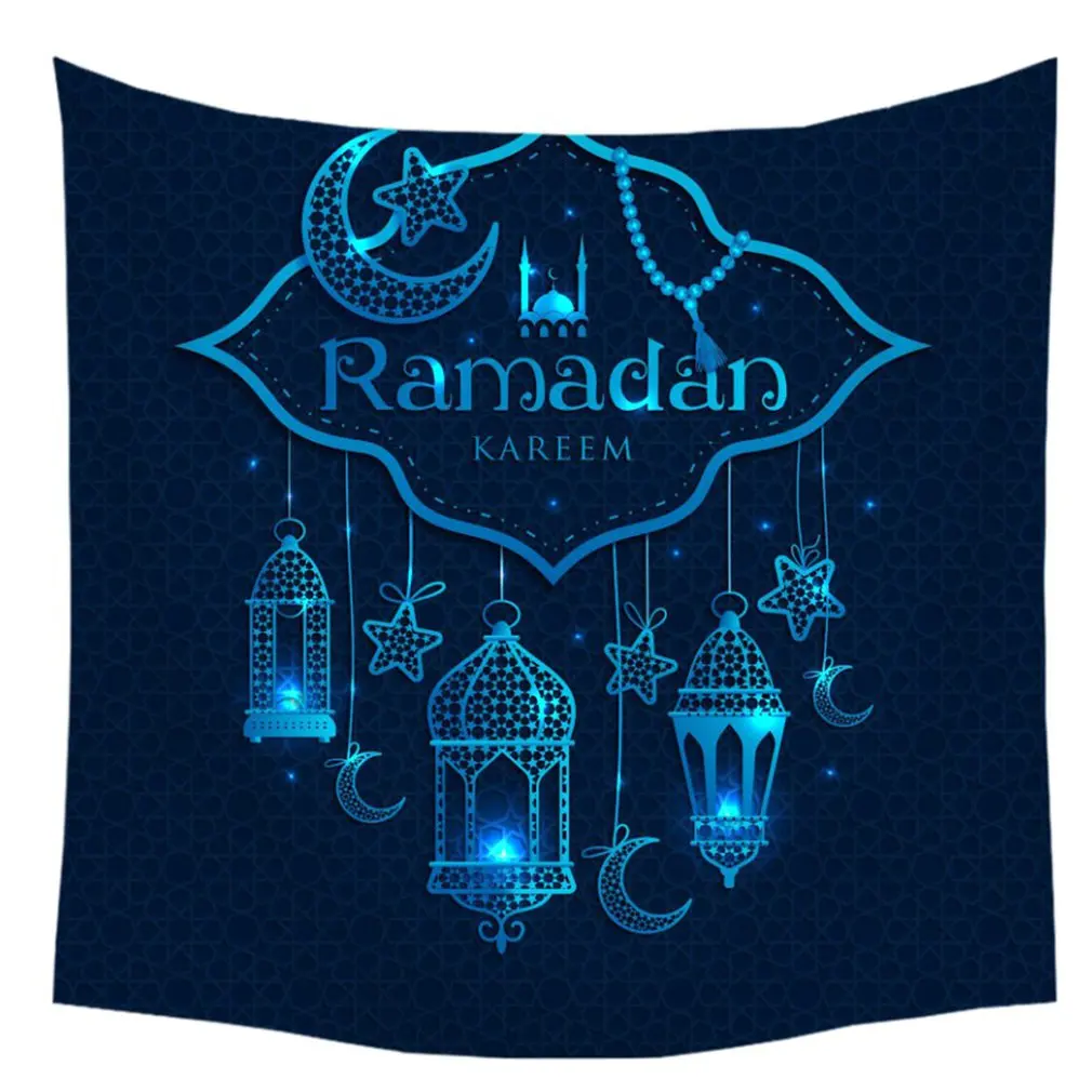 Для мусульманского праздника Рамадан украшения гобелен Халяль Eid Mubarak украшения дома Фон цифровой печати подвесная ткань