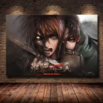 

Print Home Decor Nordic Style Attack On Titan Anime Painting Wall Art Canvas Picture Watercolor Poster Modular For Living Room