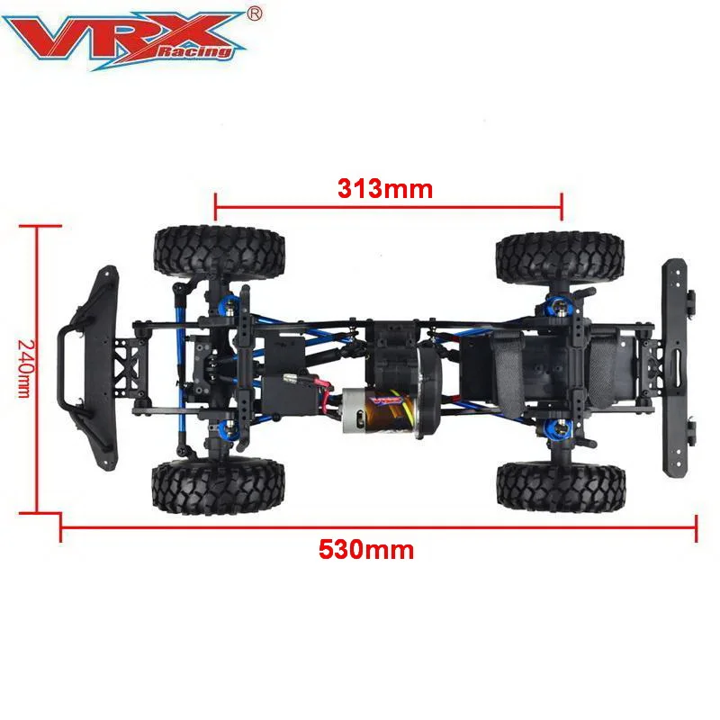 VRX Racing RH1052 1/10 Масштаб 2 скорости RC гусеничный ARTR w/4CH 2,4 GHz Радио/ESC/сервопривод/Мотор/светодиодный свет, без батареи/зарядного устройства