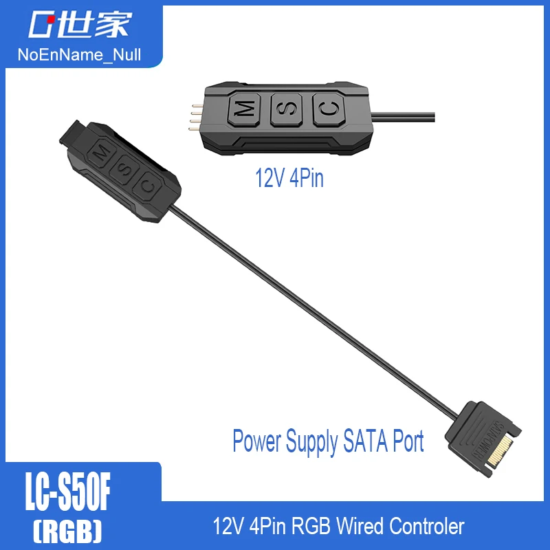 

NoEnName-Null SATA RGB Controller DC12V 3 Keys 4Pin Multiple Modes Mini Connector 12V RGB For Case fan light bar