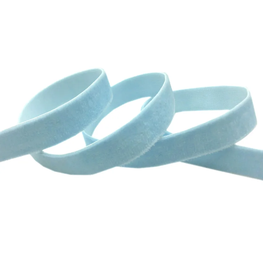 50 Yard 3/8' 10mm Breite Mehrfarbige Optionen Samt-Elastikband Velours-Gurtband Haarband Accessoire Weißer Spitzenstoff – Detail 8