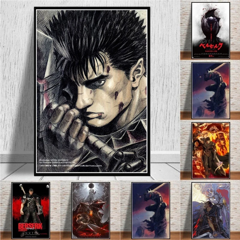 Постер в стиле японского аниме Kentaro Miura Berserk ретро настенная живопись декор для