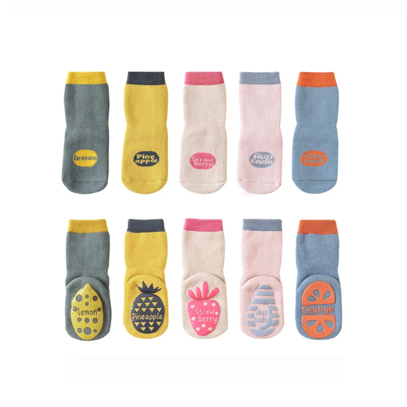 

Fashion Winter Thicken Warm Children Socks Cute Fruit Cartoon Lovely Bedroom Home Non-slip Floor Socks 10 Colors Cotton Socks