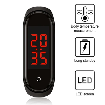 

Touch-Key Smart Watch Bracelet Body Temperature Measure LED Screen Display Sport Watch Sport Smart Watch