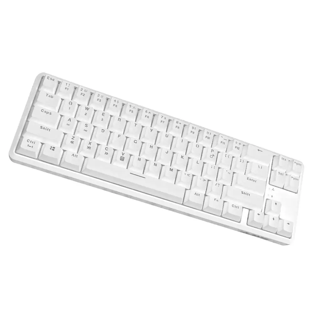 Ajazz K680T Gaming Mechanical Keyboard, Wireless Bluetooth/USB Wired Dual Modes, Compact 68 Keys White Backlit Aluminum Frame