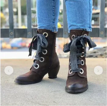 

2020 New Classic Embroidered Western Cowboy Boots for Women Leather Cowgirl Boots Low Heels Shoes Ankle Woman Boots Botas Mujer