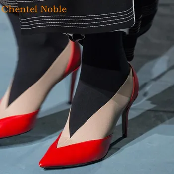 

Designer New 2019 Fashion Week T Show Women Pumps Pointed Toe V Shallow Slip On Ladies Shoes High Heels Stilettos Party Zapatos