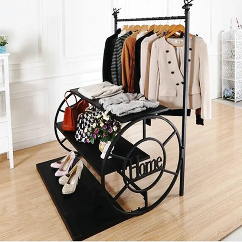 

High-low Water Table Display Stand Clothing Store Clothing Racks Showing Stand Floor-type Iron Art Clothing Rack Clothes Hanger