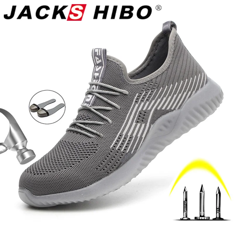 JACKSHIBO мужские рабочие ботинки дышащие со стальным носком|Защитная обувь| |