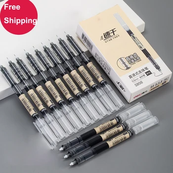 

Straight Liquid Pen Neutral Pen 0.5mm Gel Pen Full Needle Straight Liquid Ball Pen Students Writing Tools Office Supplies