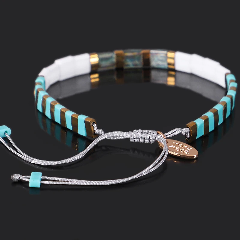 TERRECE браслеты в стиле бохо Миюки Тила бусины браслет для женщин ювелирные изделия Мода Радуга ручной работы браслеты 2528