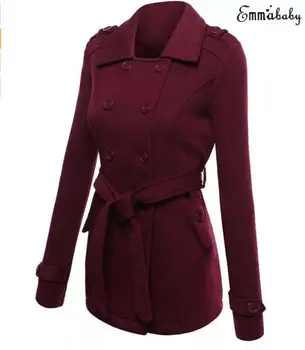 

Women Double Breasted Coat Warm Tops Hooded Jacket Sweatshirt Long Sleeve Hoodie