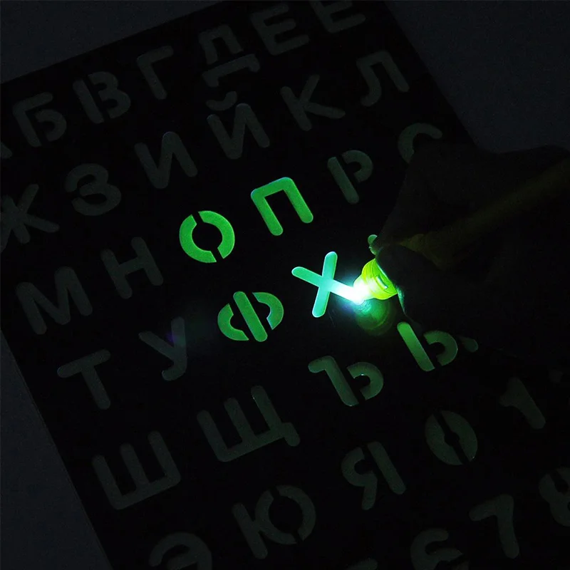 LED Luminous Drawing Board Writing Magic Draw With Light Doodle Drawing Tablet Kids Fun Fluorescent Pen Kids Educational Toy