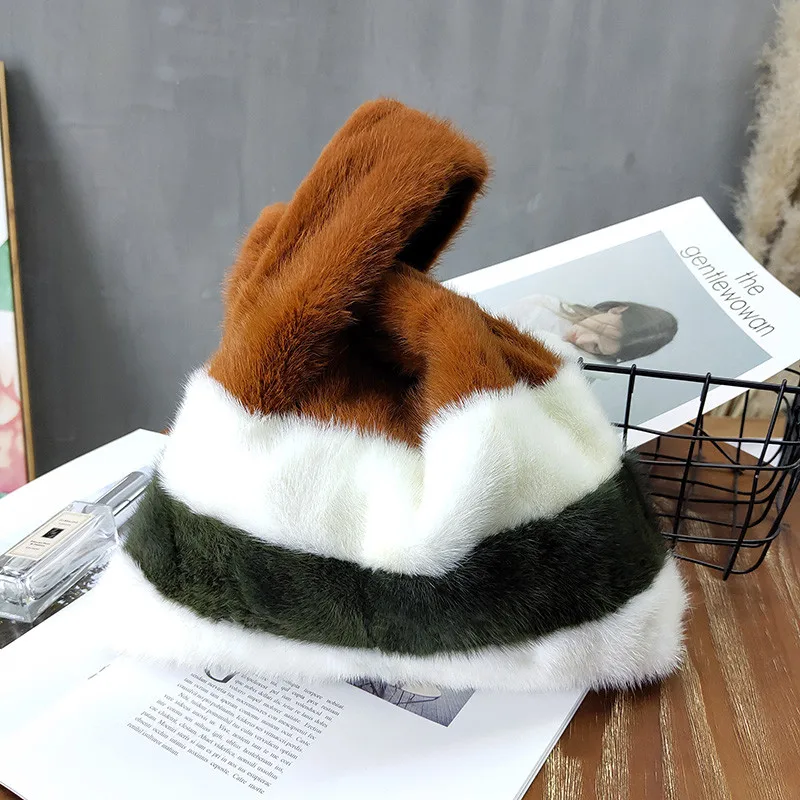 2021 New Trendy Net Red With The Same Paragraph Leather Grass Mink Fur Bag Ladies Fashion Fur Bag Portable