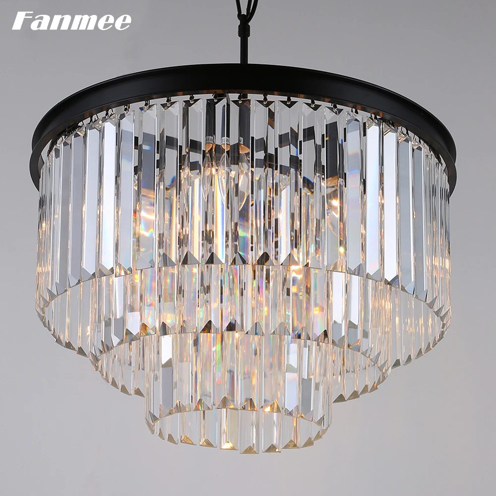 Современный минималистский дымчатый хрустальная люстра светильник