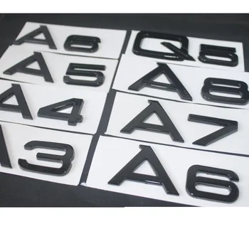 

New Shiny Glossy Black Rear Trunk Lid Tailgate Car Sticker Badge Emblem for AD A3 A4 A5 A6 A7 A8L Q5 Q7 SQ5 RS3 RS4 RS5 RS6