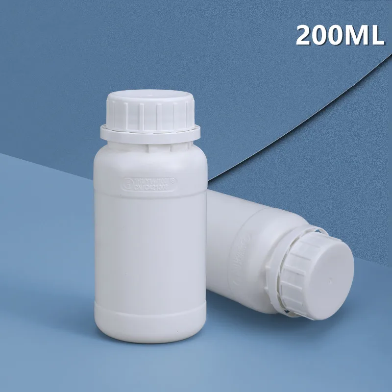 5PCS 200ml Empty Fluorinated Airtight Plastic Bottle for Chemical Solvent Acid and Alkali Resistant Container